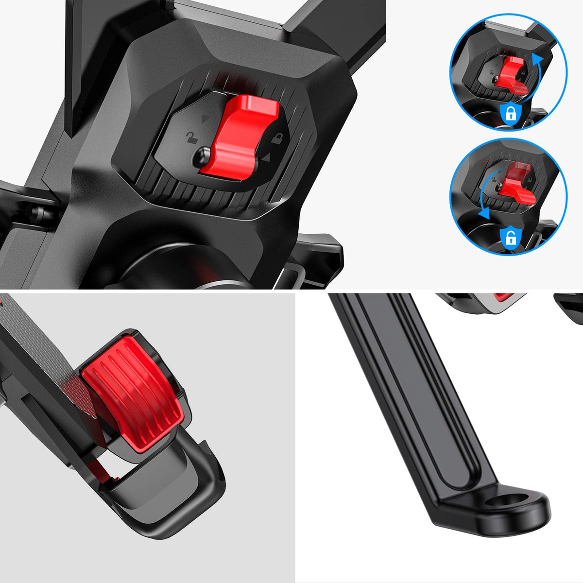 Uchwyt Rowerowy Motocyklowy Joyroom JR-ZS288-m, 4.7 cala - 7 cali, Czarny