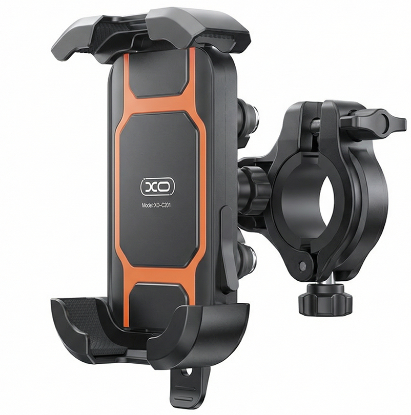 Uchwyt rowerowy i motocyklowy XO Design C201, 4,5 cala - 7 cali, czarno-pomarańczowy