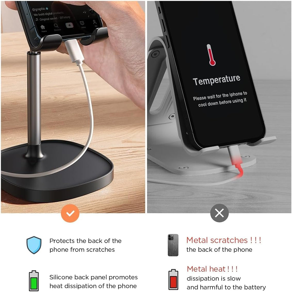 Stojak biurkowy Lisen Mechanical na telefon / tabletę, 4 cale - 10 cali, Czarny YL0421030004