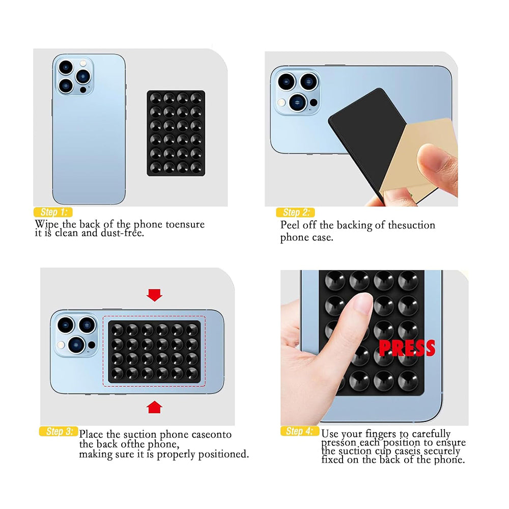 Uchwyt z Przyssawkami Techsuit SB-PAD, Czarny
