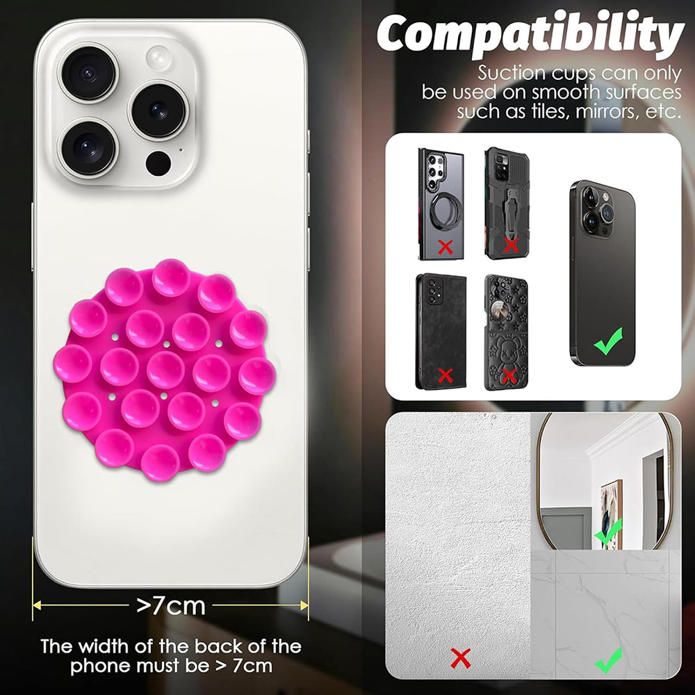 Uchwyt z Przyssawkami Techsuit SR-CUP, Czerwony