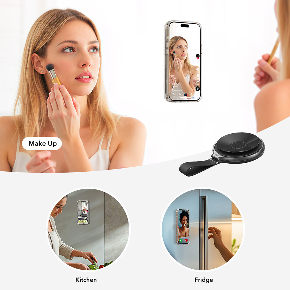 Uchwyt na pierścień ESR HaloLock Leather, Uniwersalny, Czarny