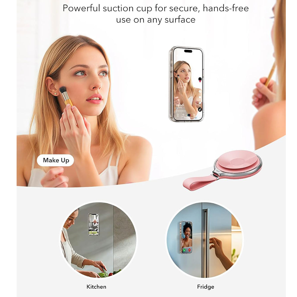 Uchwyt Pierścieniowy ESR HaloLock Leather, Uniwersalny, Różowy