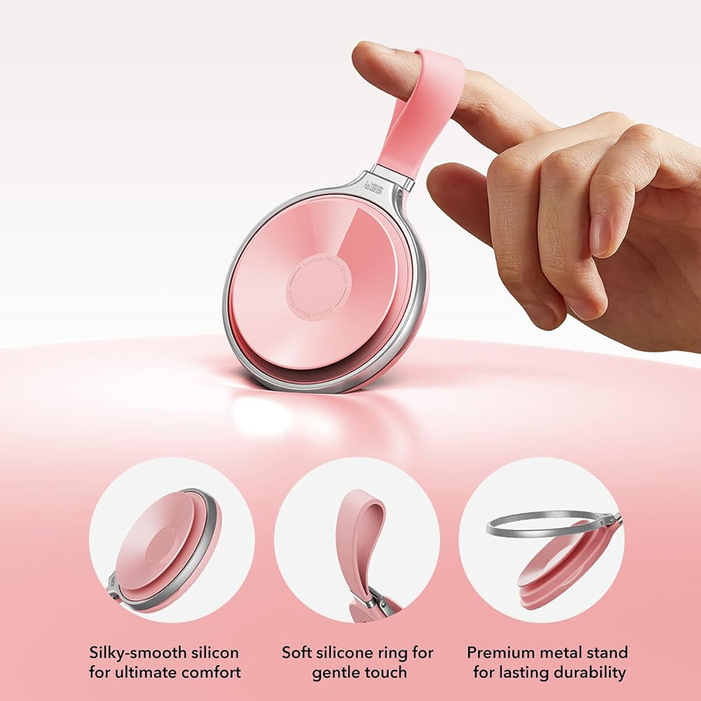 Uchwyt Pierścieniowy ESR HaloLock Leather, Uniwersalny, Różowy