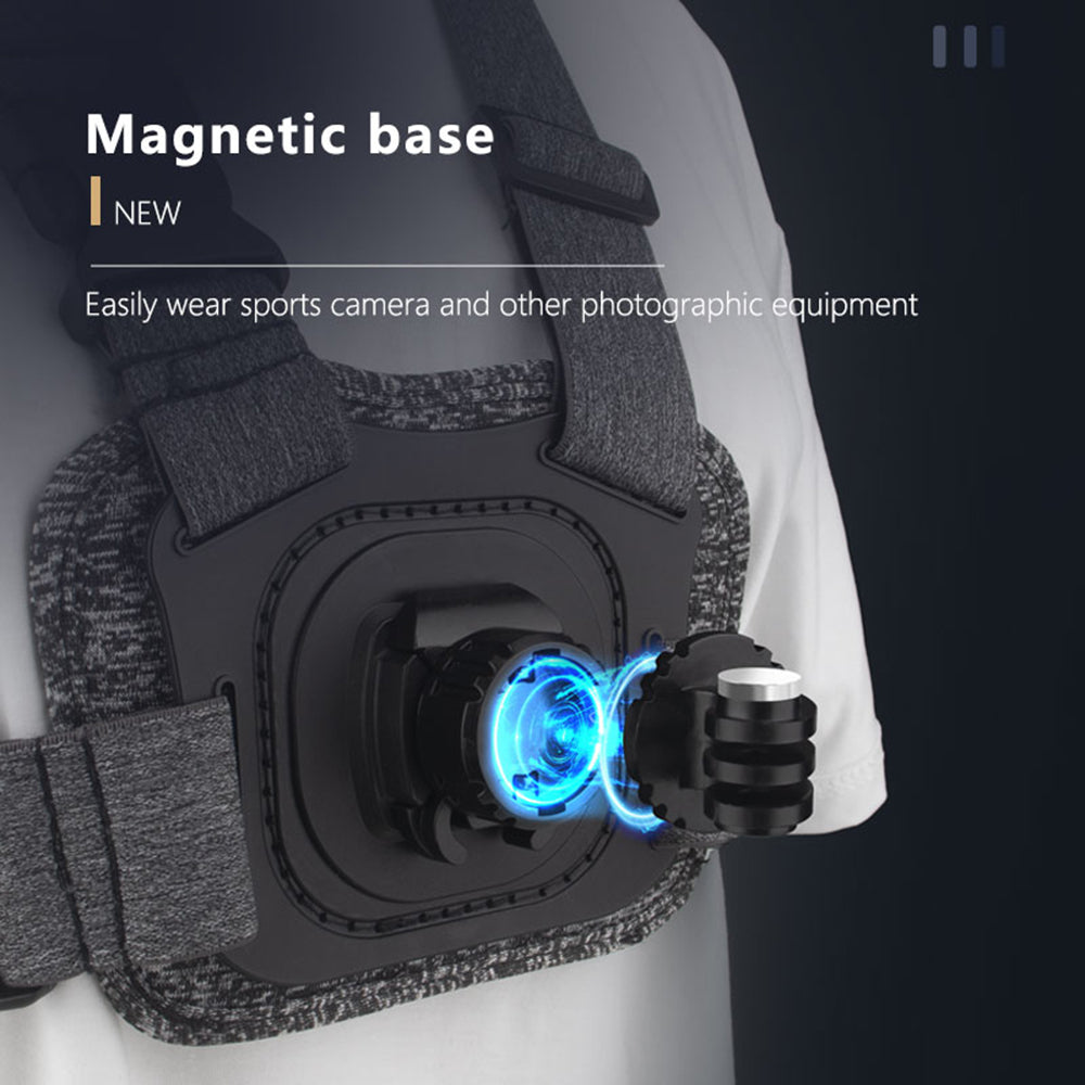 Uchwyt na klatkę piersiową do kamery sportowej Techsuit JX-002 dla serii GoPro, Szary