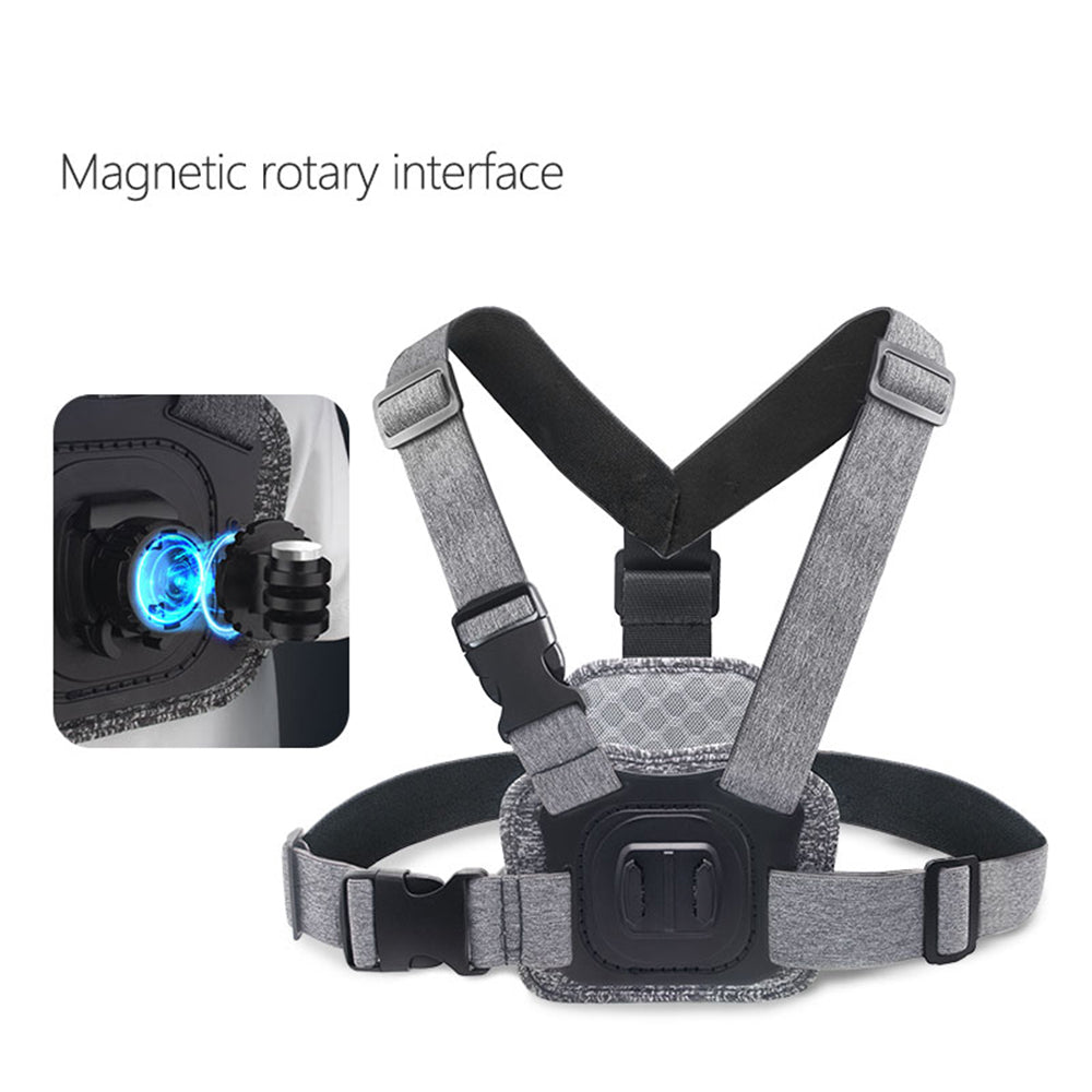 Uchwyt na klatkę piersiową do kamery sportowej Techsuit JX-002 dla serii GoPro, Szary