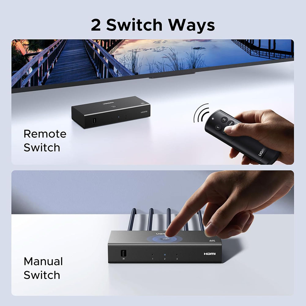 Switch Video HDMI UGREEN AW504 (55857), Czarny