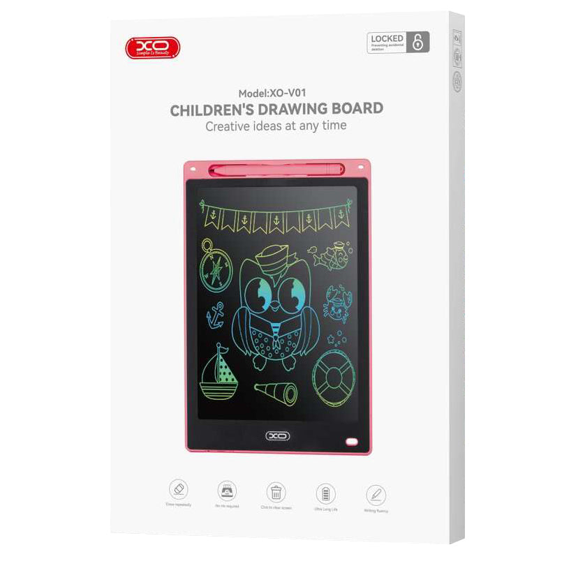 Tablet do rysowania/pisania XO Design V01, 10 cali, różowy