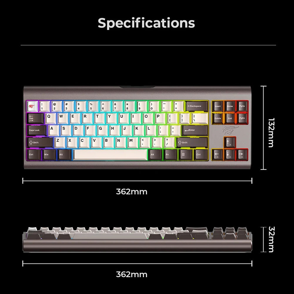 Klawiatura Gamingowa Przewodowa USB HAVIT KB896L, RGB, 1.2m, Różowa