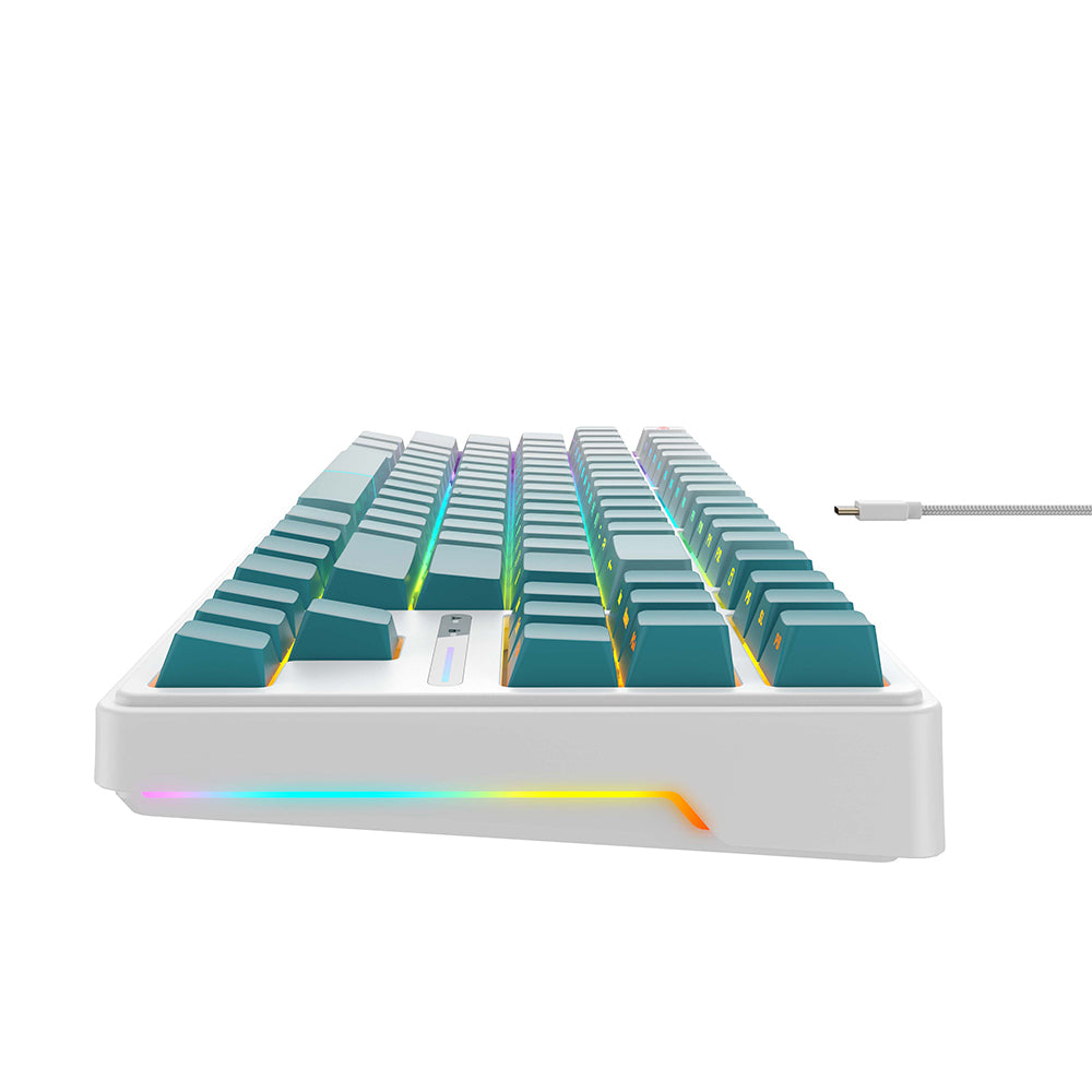 Klawiatura Gamingowa Przewodowa USB HAVIT KB901L, RGB, 1.8m, Biało-Zielona