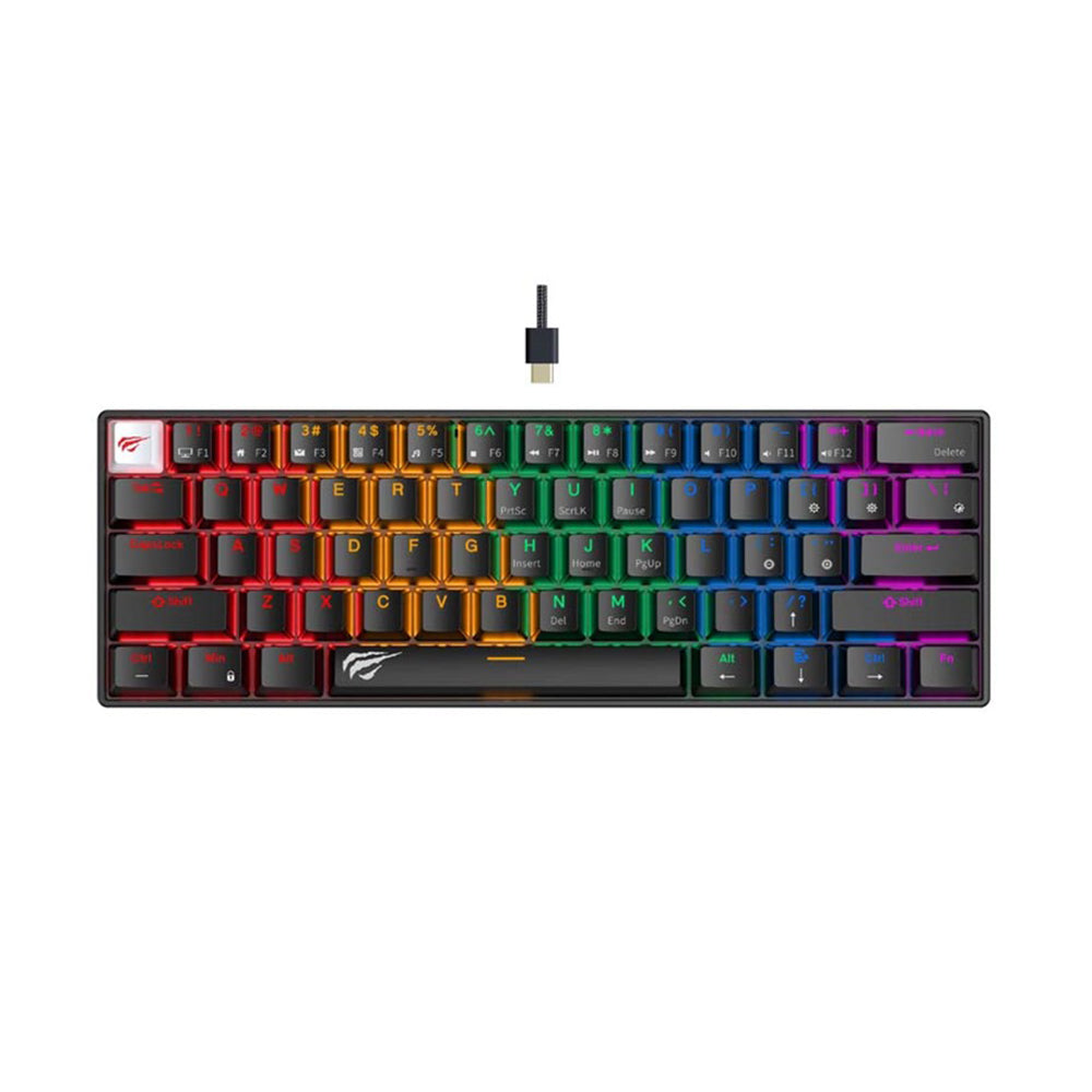 Klawiatura Gamingowa HAVIT KB903L, RGB, 1.8m, Czarna