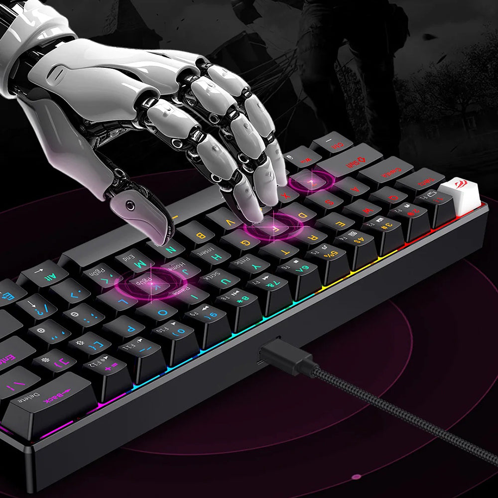 Klawiatura Gamingowa HAVIT KB903L, RGB, 1.8m, Czarna