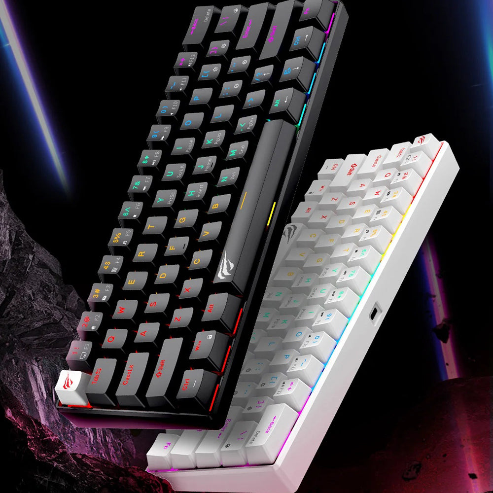 Klawiatura Gaming HAVIT KB903L, RGB, 1.8m, Przezroczysta Biała