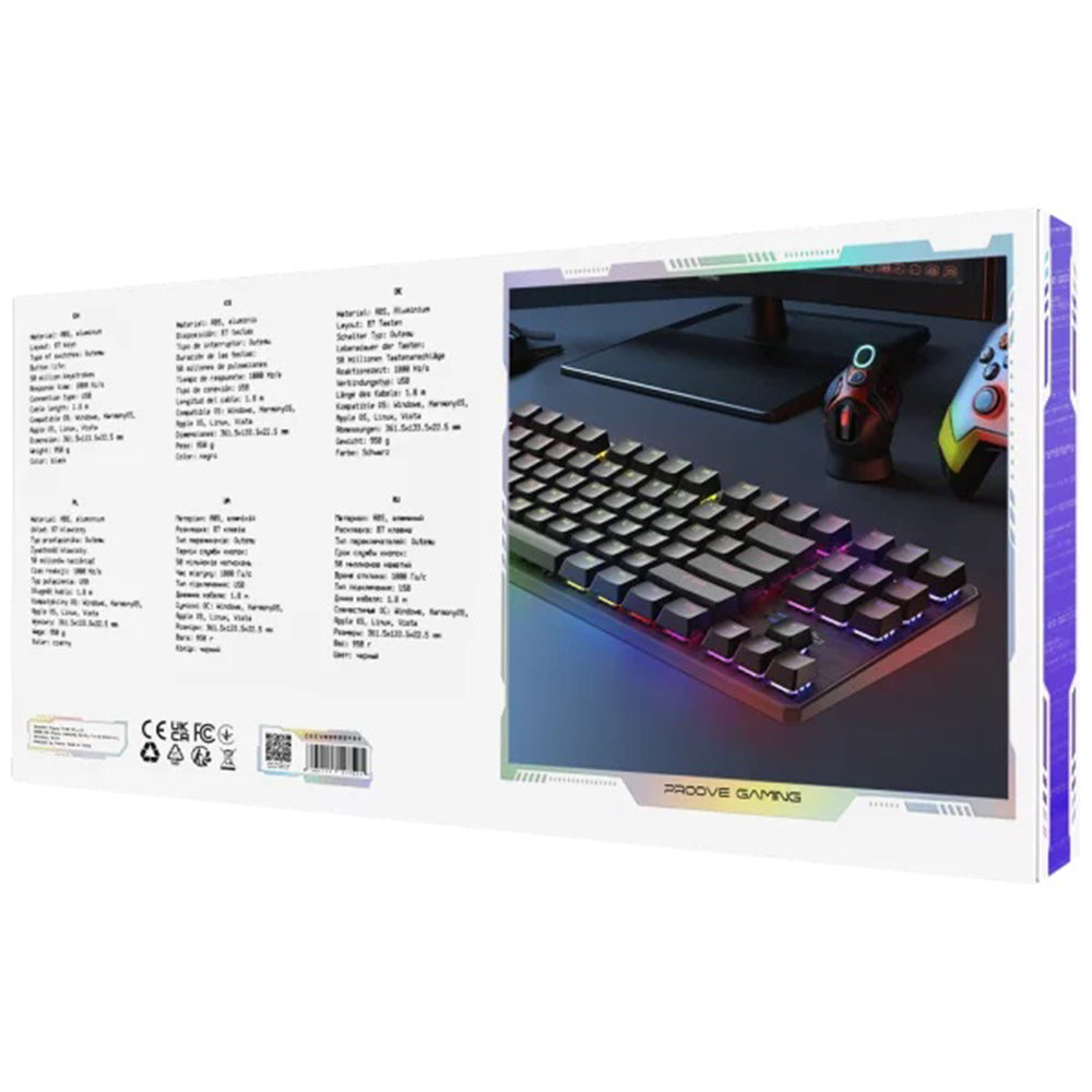 Klawiatura Gaming Wired USB Proove Everfrost, RGB, 1.8m, Czarna CKEVEN00000401