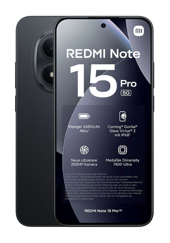 Telefon komórkowy Xiaomi Redmi Note 15 Pro 5G, 512GB, 8GB, Czarny