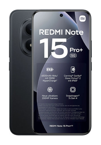 Telefon komórkowy Xiaomi Redmi Note 15 Pro+ 5G, 512GB, 12GB, Black MZB0LW2EU