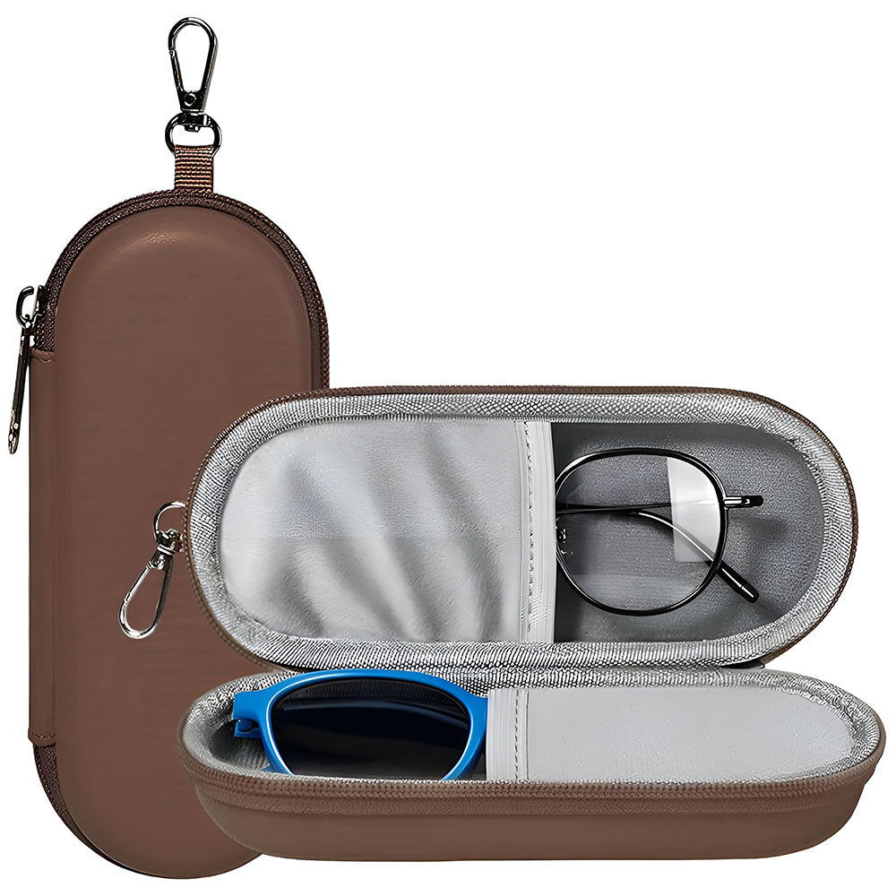 Etui na okulary Techsuit ETJ3, 165mm x 65mm x 40mm, Brązowy