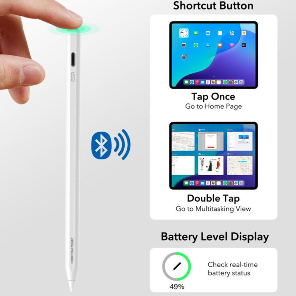 Touch Pen ESR Geo dla Apple iPad, Wersja Aktywna, Biały