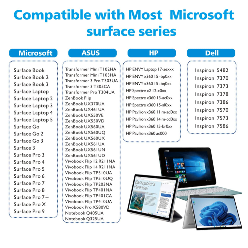 Touch Pen Techsuit F97 dla Microsoft Surface, Wersja Aktywna, Czarny