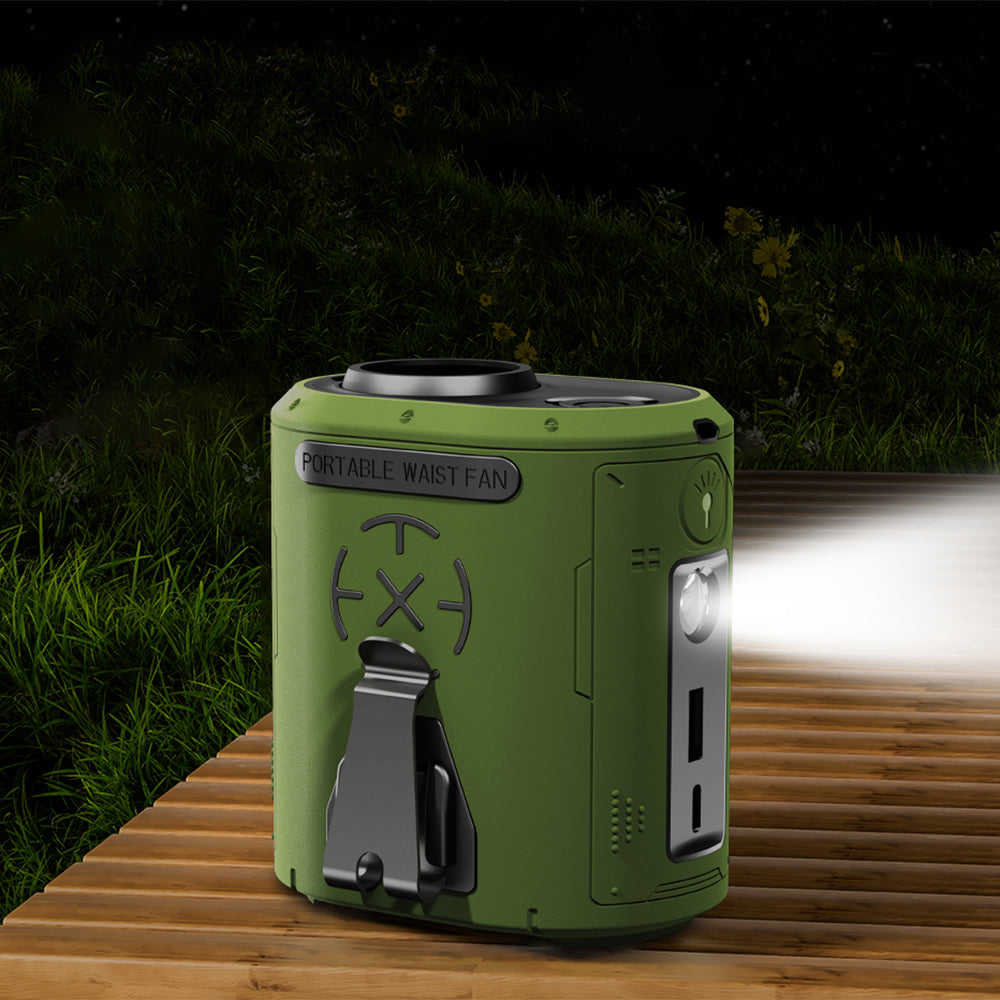 Przenośny wentylator Techsuit Z14 z zewnętrzną baterią 5000mAh, Pomarańczowy