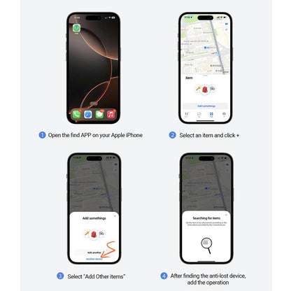 Acefast SmartTag S1 dla serii iOS, Zestaw 4 sztuki, Szary