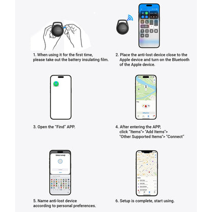 Acefast SmartTag S2 dla serii iOS, Czarny