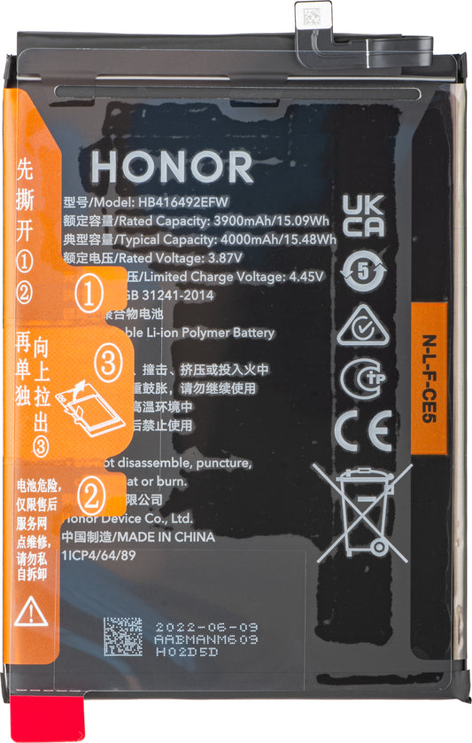 Akumulator Honor X8 4G, HB416492EFW, Service Pack 2402AABM