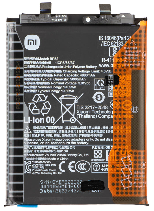 Akumulator Xiaomi Poco F6, BP52, Service Pack 1330102000136D