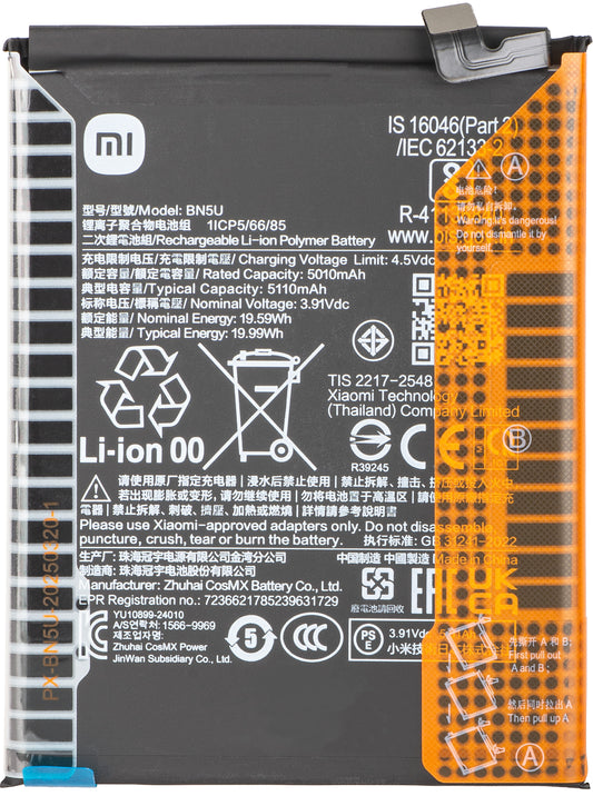 Akumulator Xiaomi Redmi Note 14 5G, BN5U, Service Pack 1330102000143B
