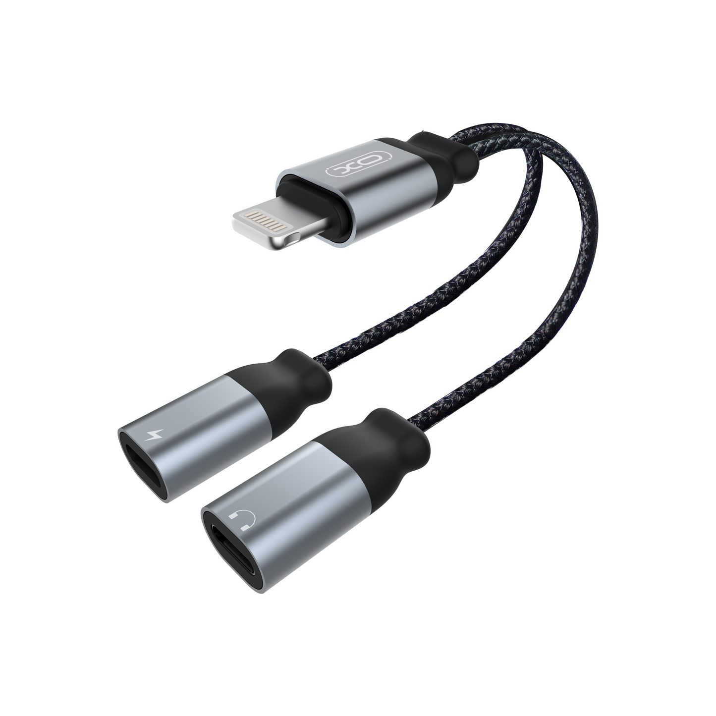Adapter Audio Lightning - 2 x Lightning XO Design NB-R160A, Szary
