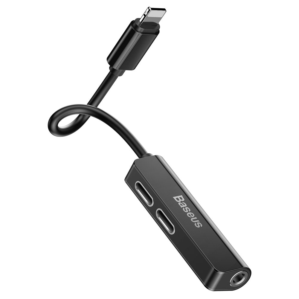 Adapter Audio Lightning - Lightning / 3.5mm Baseus L52, Czarny CALL52-01