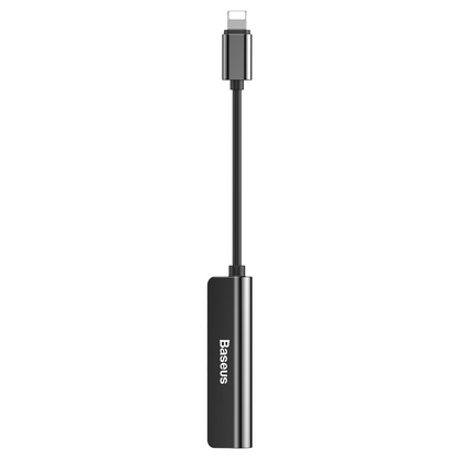 Adapter audio Lightning - Lightning / 3,5 mm Baseus L52, czarny, ponownie zapakowany CALL52-01