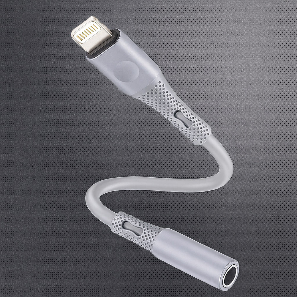 Adapter Audio Lightning - 3.5mm Techsuit AC2 SoundFlex, Szary