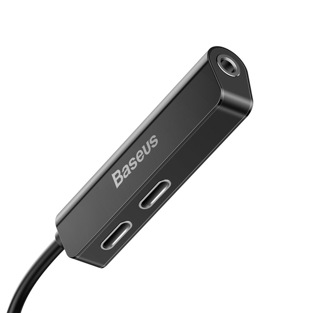 Adapter Audio Lightning - Lightning / 3.5mm Baseus L52, Czarny CALL52-01