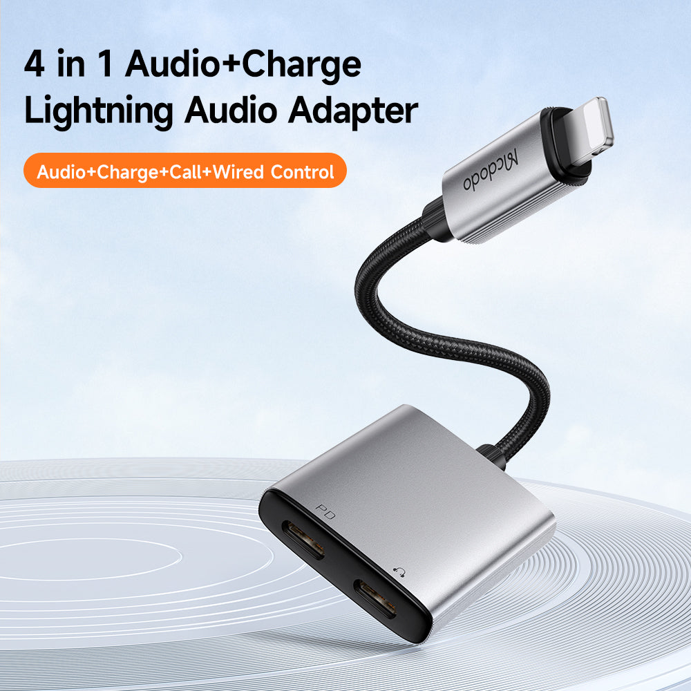 Adapter Audio Lightning - Lightning / Lightning McDodo CA-5560 Wales, Szary