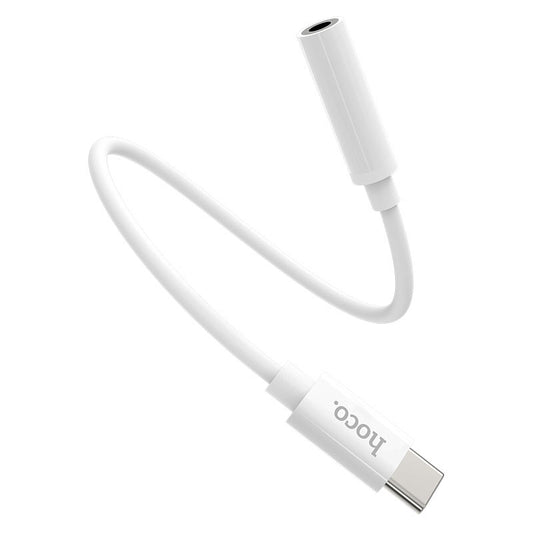 Adapter audio USB-C - 3,5 mm HOCO LS30, biały