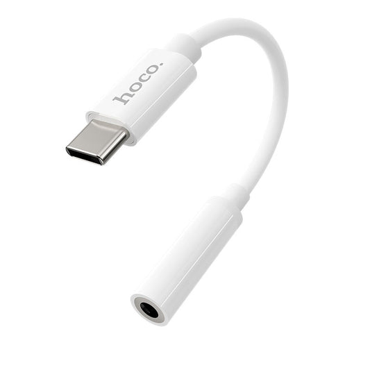Adapter audio USB-C - 3,5 mm HOCO LS30, biały