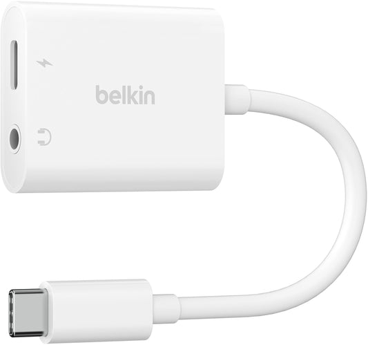 Adapter audio USB-C - 3,5 mm / USB-C Belkin RockStar, czarny NPA004btBK