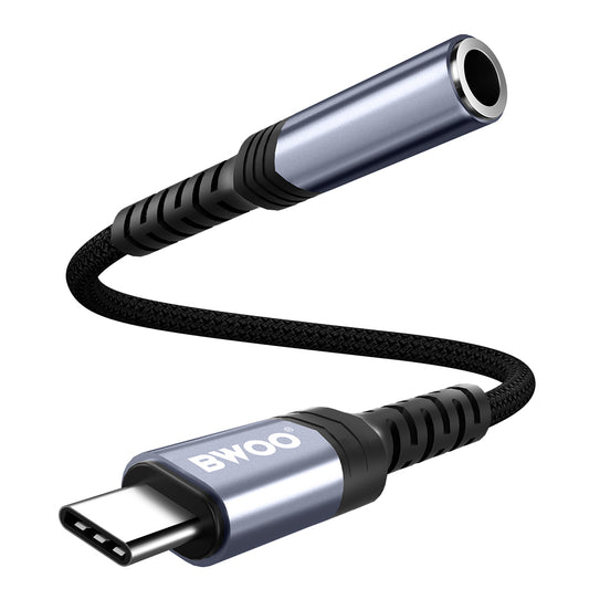 Adapter Audio USB-C - 3.5mm BWOO BZ47, Czarny