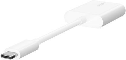 Adapter audio USB-C - USB-C / USB-C Belkin RockStar, biały F7U081btWH