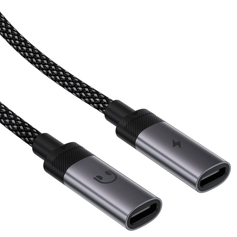 Adapter Audio USB-C - 2 x USB-C Acefast J14, Czarny