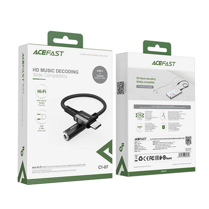 Adapter Audio USB-C - 3.5mm Acefast C1-07, Czarny