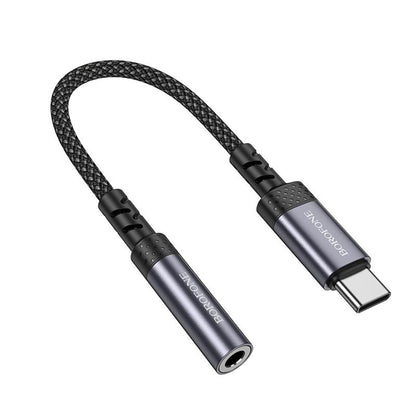 Adapter audio USB-C - 3,5 mm Borofone BV24, szary