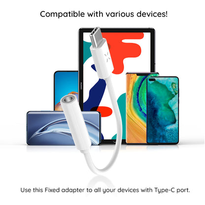 Adapter Audio USB-C - 3.5mm Fixed, Biały