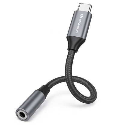 Adapter Audio USB-C - 3.5mm Techsuit AC12 FuseXound, Szary, Zestaw 2 sztuki