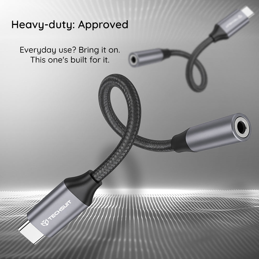 Adapter Audio USB-C - 3.5mm Techsuit AC12 FuseXound, Szary, Zestaw 2 sztuki