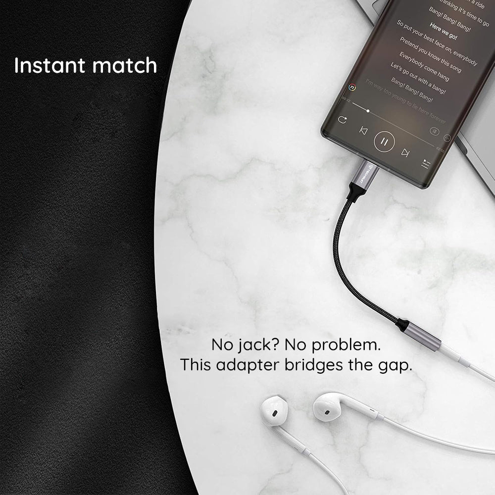 Adapter Audio USB-C - 3.5mm Techsuit AC12 FuseXound, Szary, Zestaw 2 sztuki