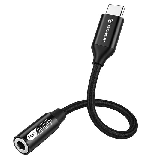 Adapter Audio USB-C - 3.5mm Techsuit AC13 FuseXound, Czarny