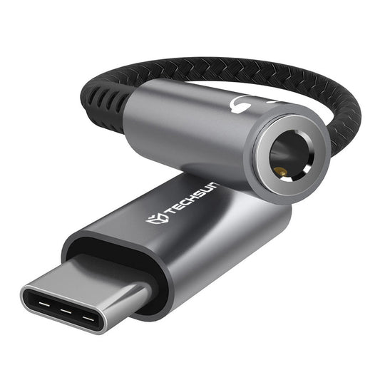 Adapter Audio USB-C - 3.5mm Techsuit AC14 SonicPiX, Szary