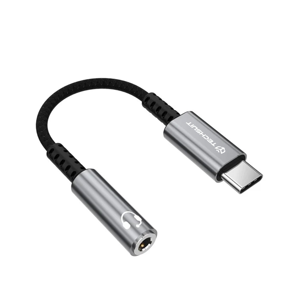 Adapter Audio USB-C - 3.5mm Techsuit AC14 SonicPiX, Szary